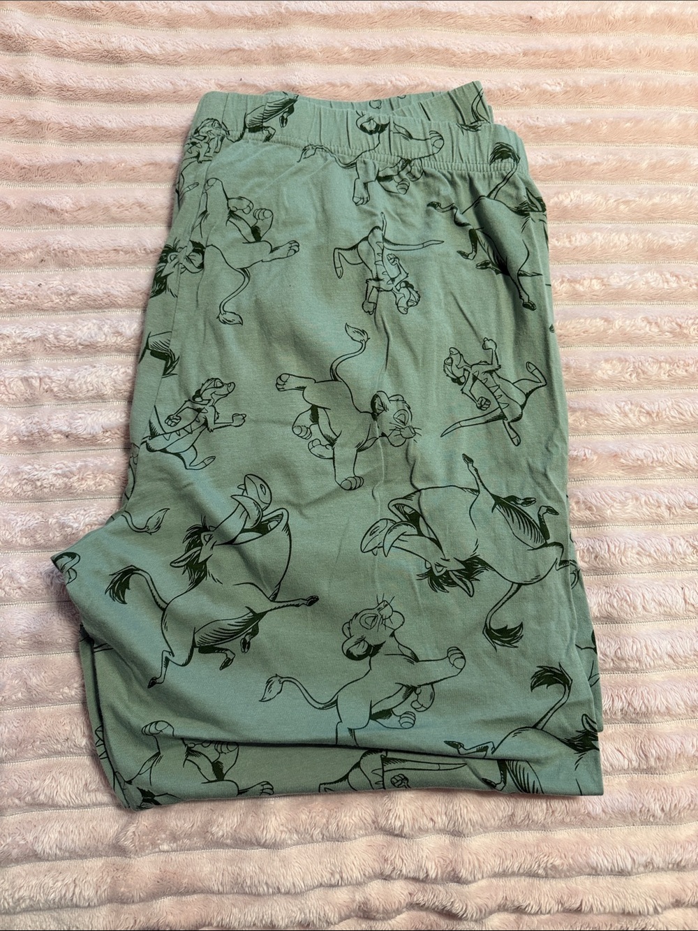 Disney Green Lion King Pajama Pants - Sage with Black Prints